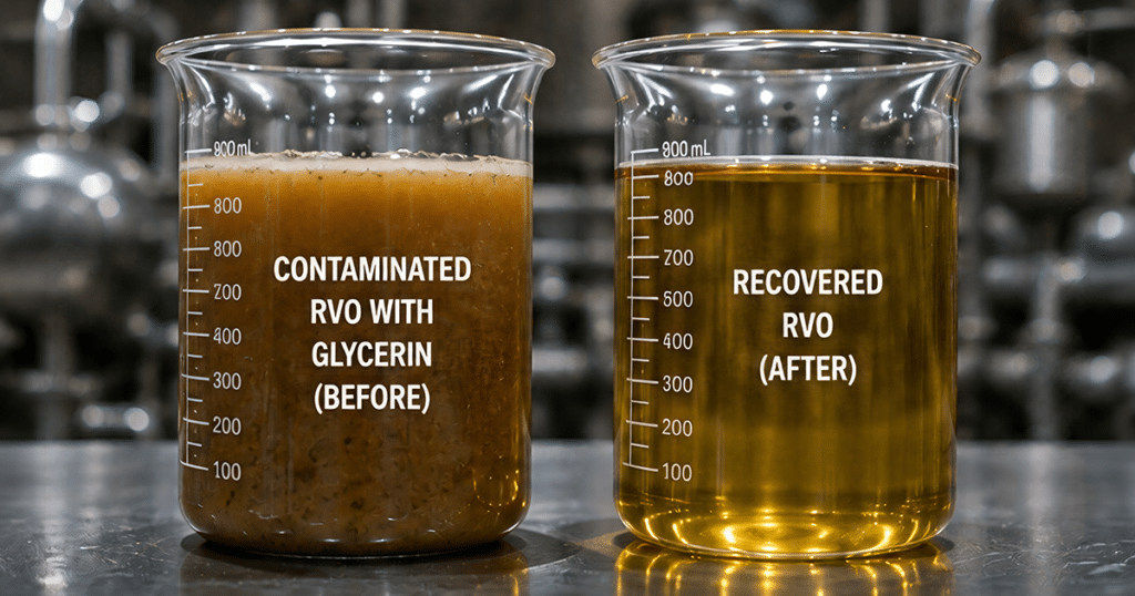 Product recovery rvo glycerin removed.